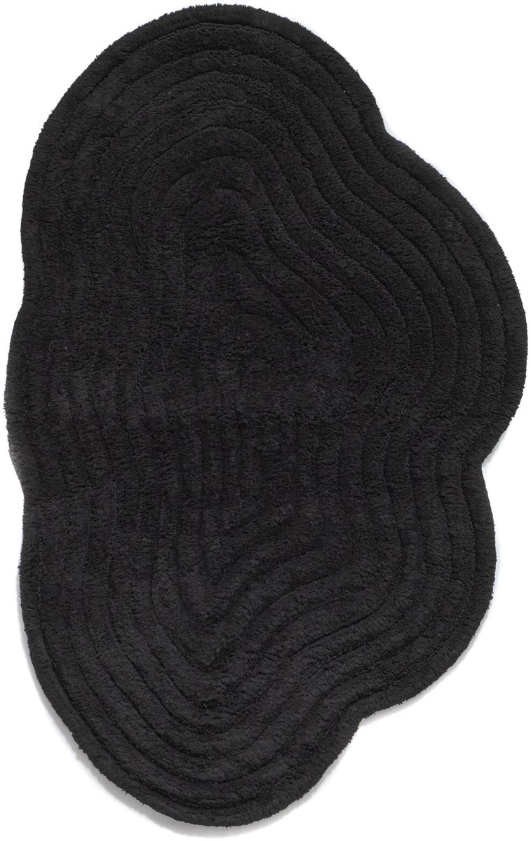 Badmat organische vorm - Stille zwart 70x110