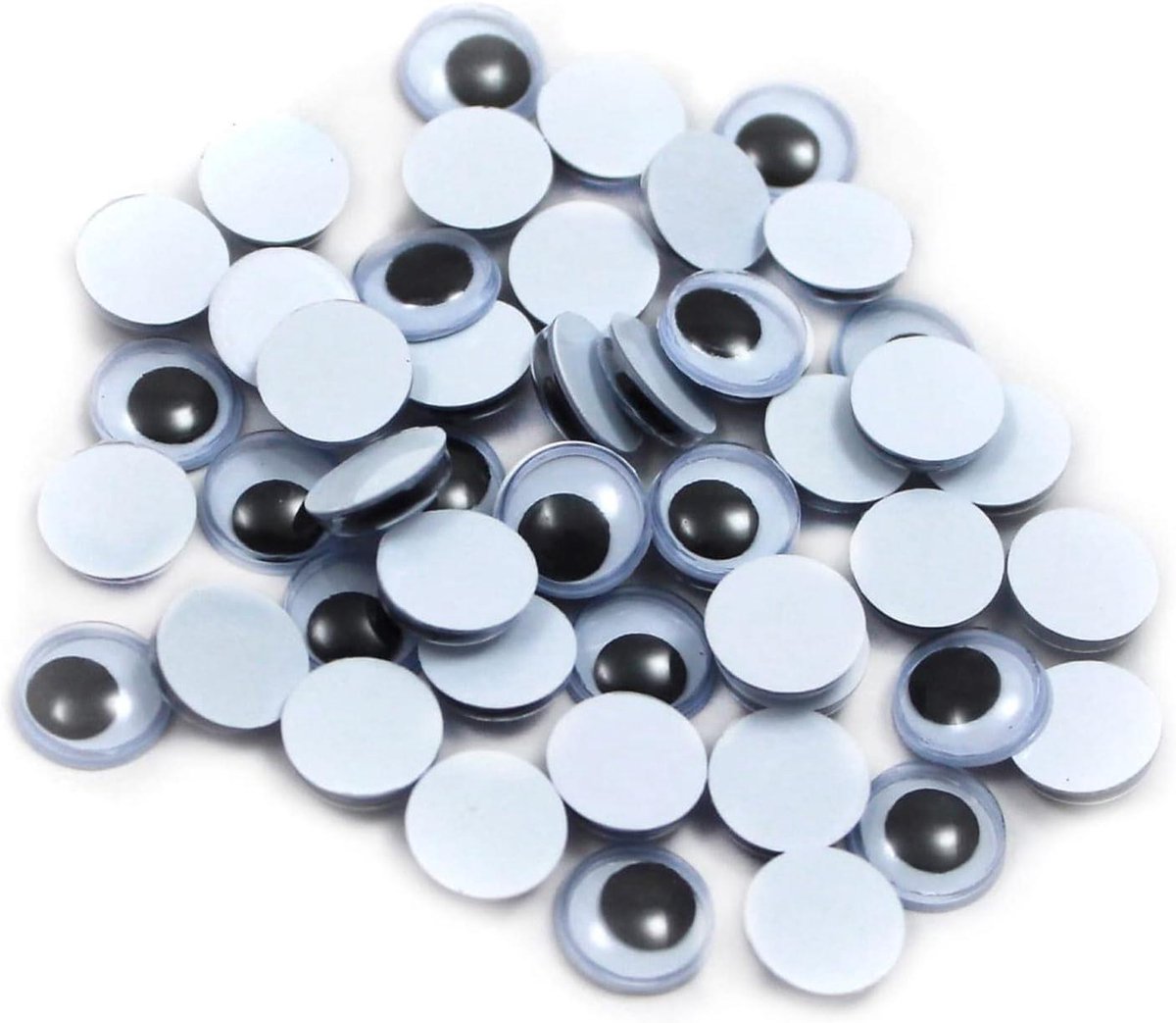 Wiggle Ogen - Bewegende Ogen - Poppen Maken - Platte Achterkant - 7mm Rond - Zwart