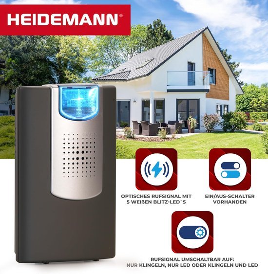 Draadloze Deurbel Set - Bel Systeem - Huishouden Organiseren - HX Systeem Uitbreidbaar - 14 x 4 x 9 cm — afbeelding 4