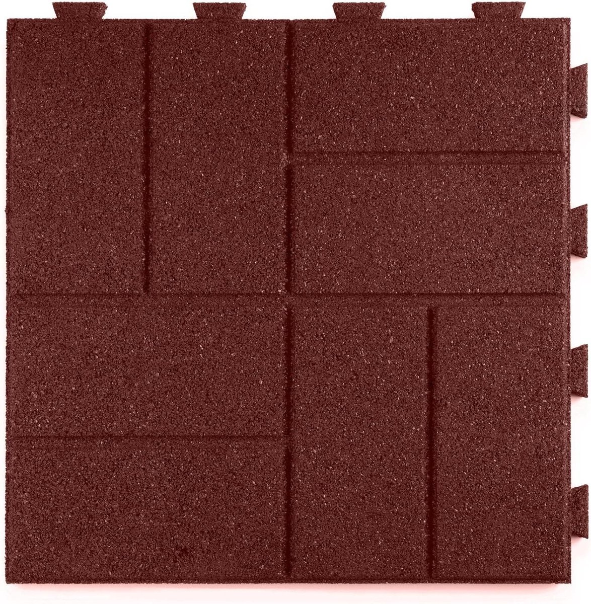 Rubberen Tegels - Vloertegels Tuintegels - Veilig Terras Maken - Verborgen Systeem - 20 Stuks - Rood