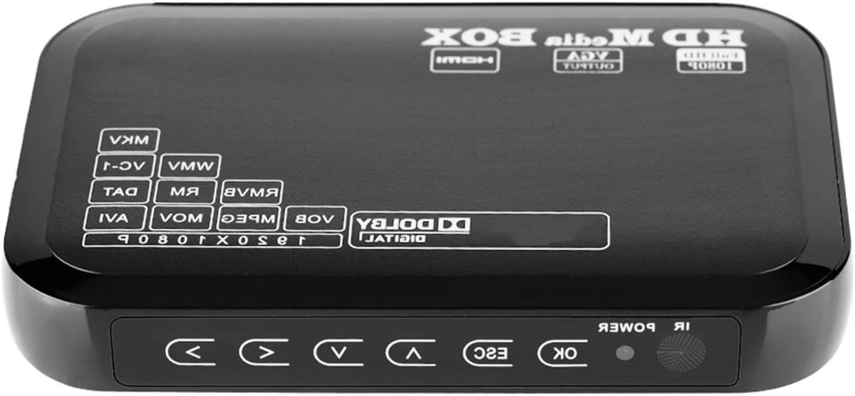 Mini Media Speler - Mediaspeler Box - Films Kijken - 1080P HD Decodering - Compact Formaat - Zwart