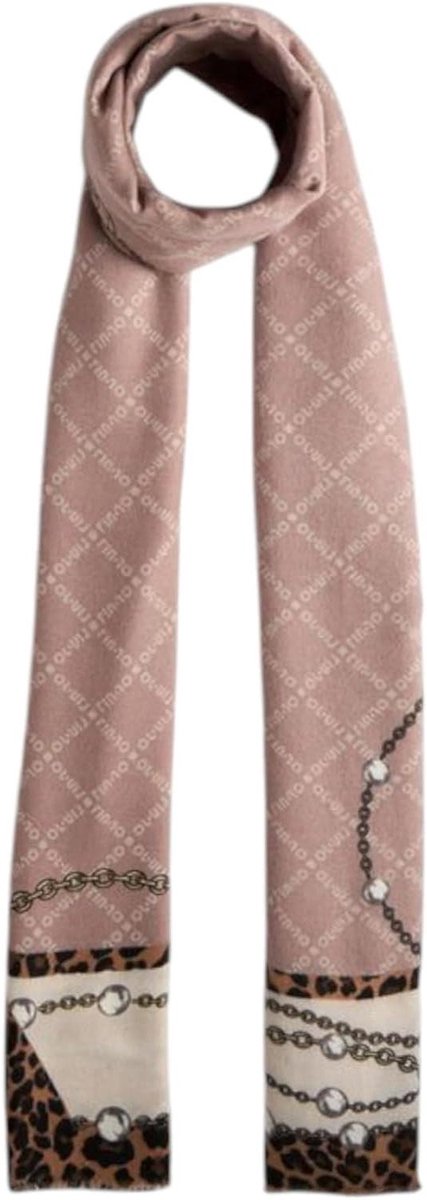 Dames Sjaal - Stola Foulard - Mode Accessoire - Dierenprint Logo - 70 x 180 cm - Zwart