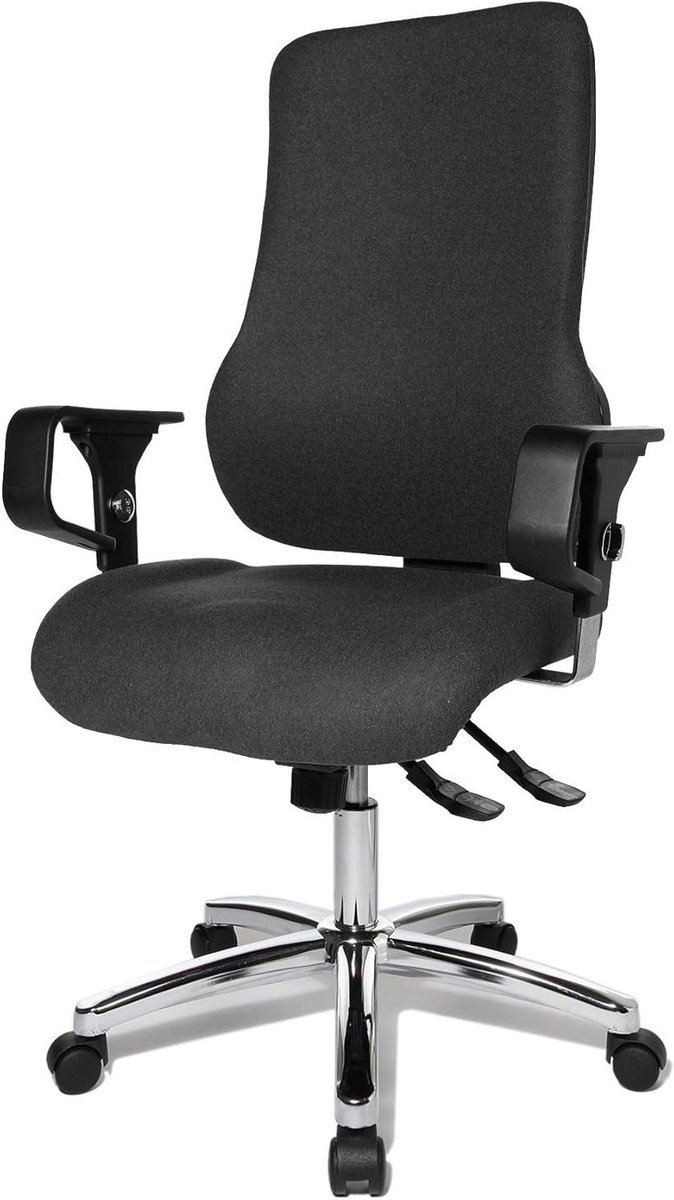 Fitness draaistoel - Bureaustoel ergonomisch - Comfortabel zitten - Optimale luchtcirculatie - 45 x 50 x 45 cm - Antraciet