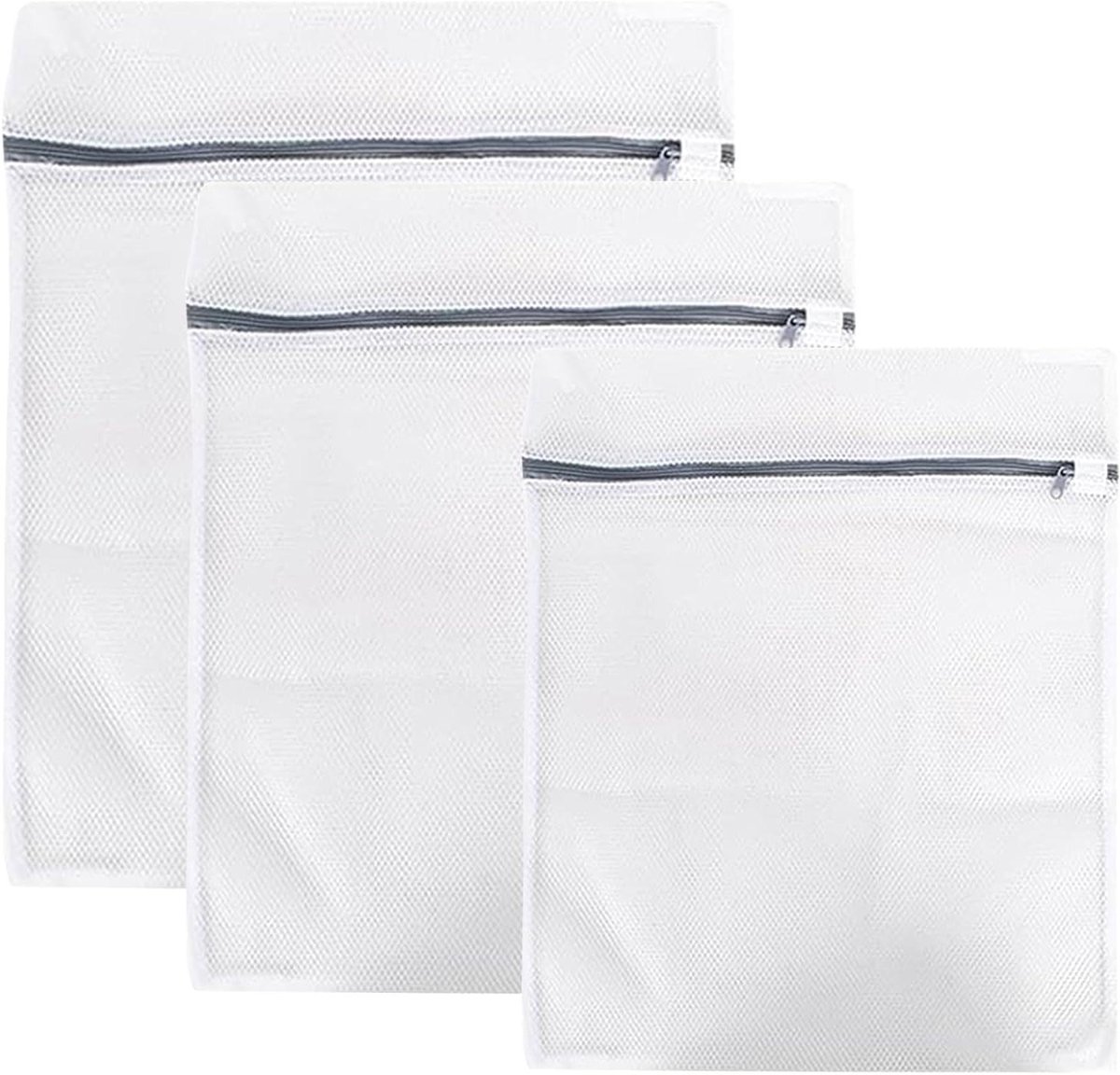 Wasnetten Set - Wasknijpers Zakken - Kleding Beschermen - Verschillende Maten - 20x30cm 30x40cm 40x50cm - Wit