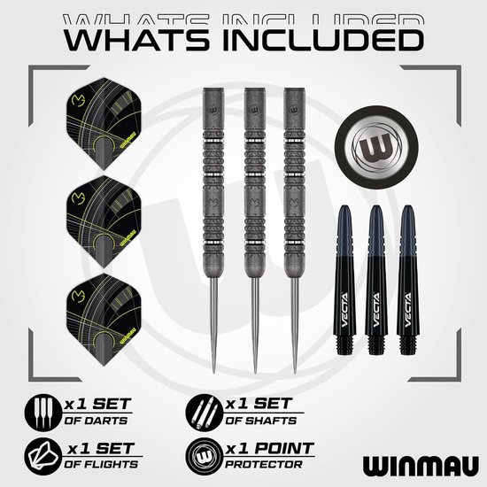 Professionele Dartpijlen - Dartset Stalen Pijl - Competitie Darten - 90% Wolfraam Barrels - 22G - Mat Zwart — afbeelding 3