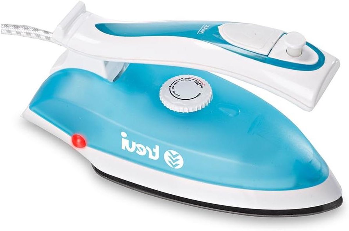 Reisstoomstrijkijzer - Compact Strijkijzer - Kreukvrij Reizen - Regelbare Thermostaat - 19 cm - Blauw