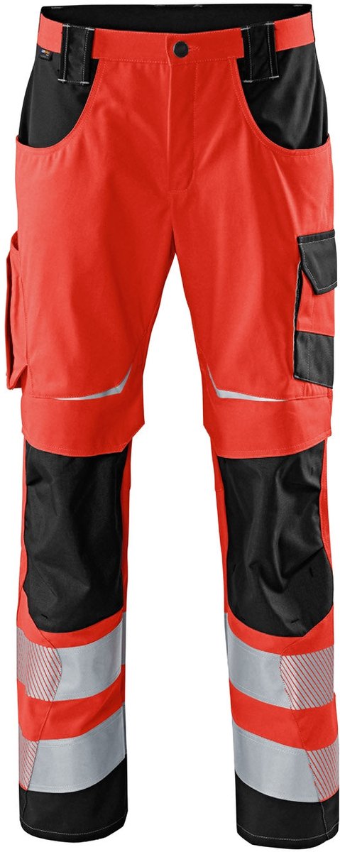 KUBLER PSA REFLECTIQ 22078341 Hi Vis Reflecterend Werkbroek HEREN Veiligheidsbroek Rood Zwart - Met Kniezak - Slijtvast