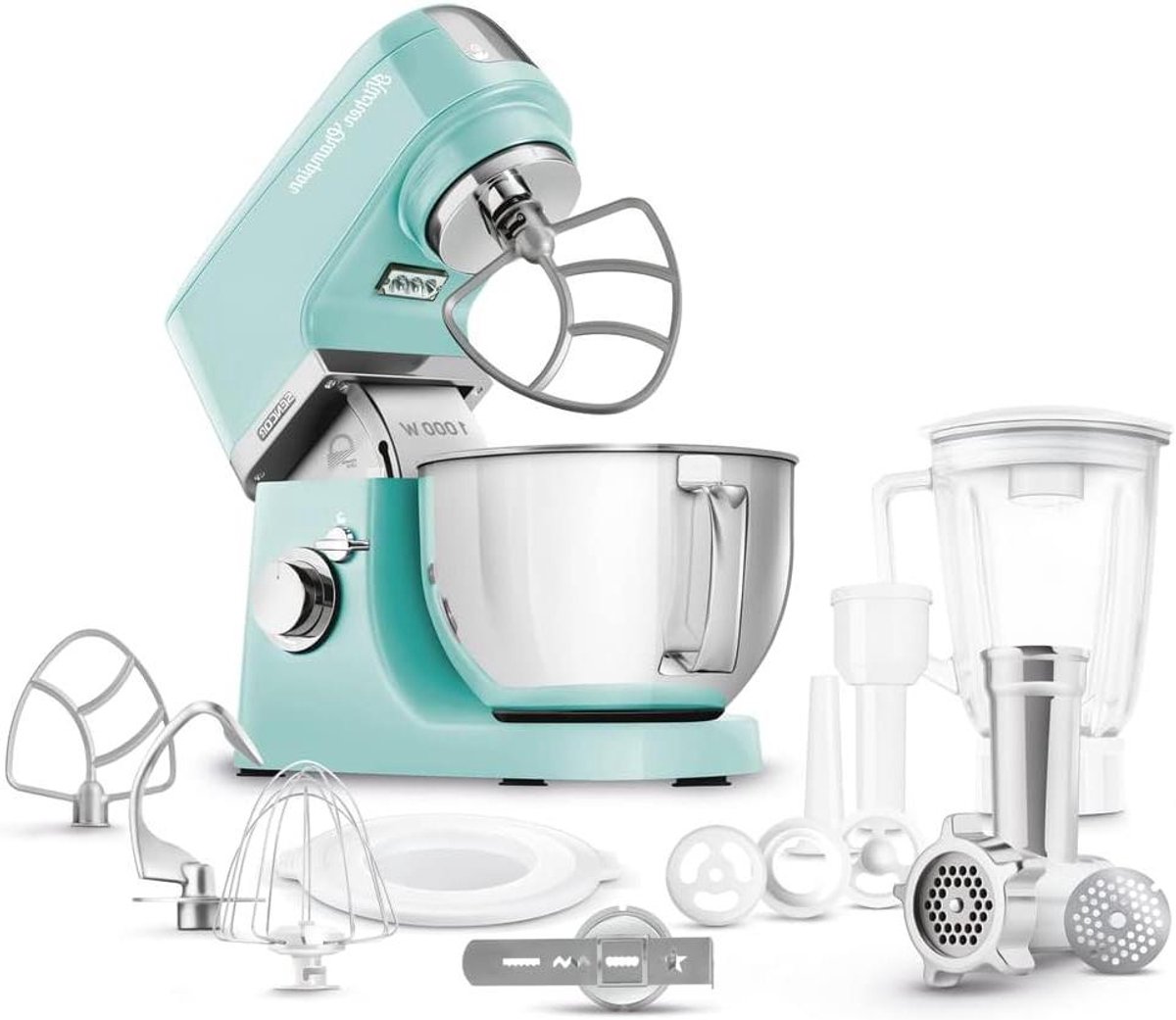 Keukenmachine - Mixer Robot - Bakken en Koken - Krachtige 1000W Motor - 4.5 Liter Kom - Turkoois