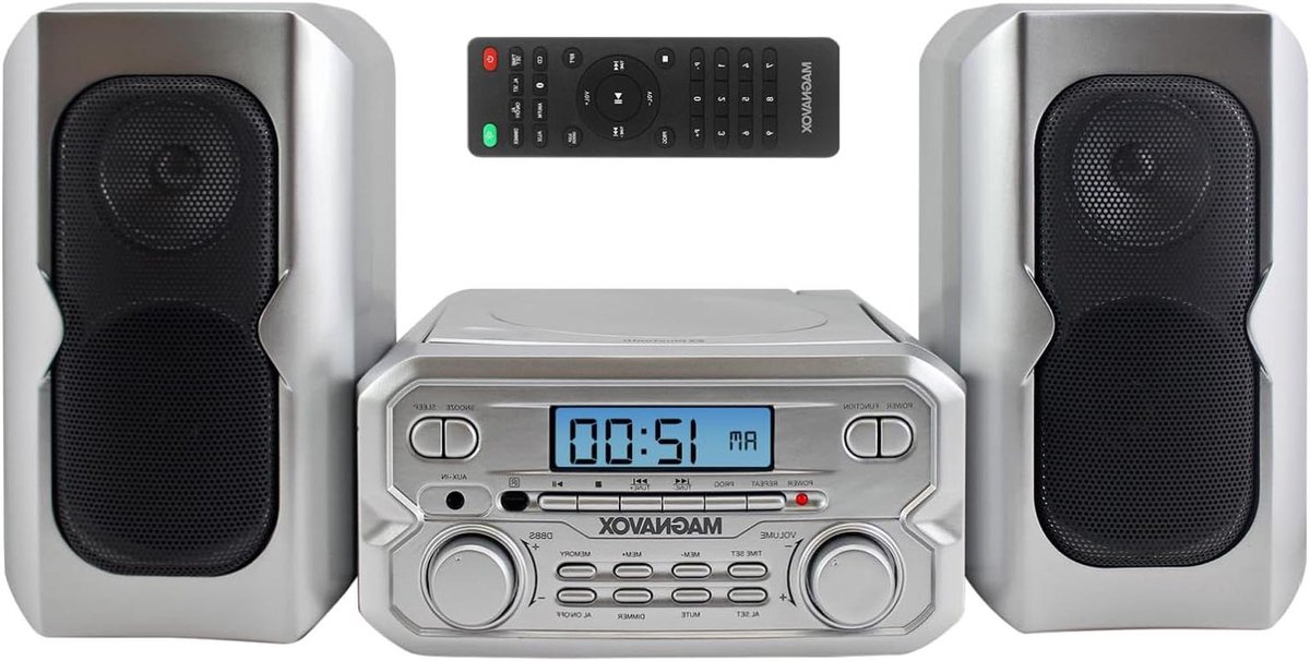 Compact CD-reksysteem - Stereosysteem Muziekspeler - Muziek Luisteren - Draadloze Bluetooth Technologie - 4 Watt - Zilver