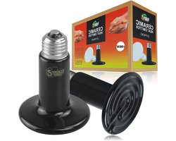Keramische Warmtelamp - Reptielenlamp Terrarium - Dieren Warm Houden - Geen Lichtemissie - 100 W - Zwart
