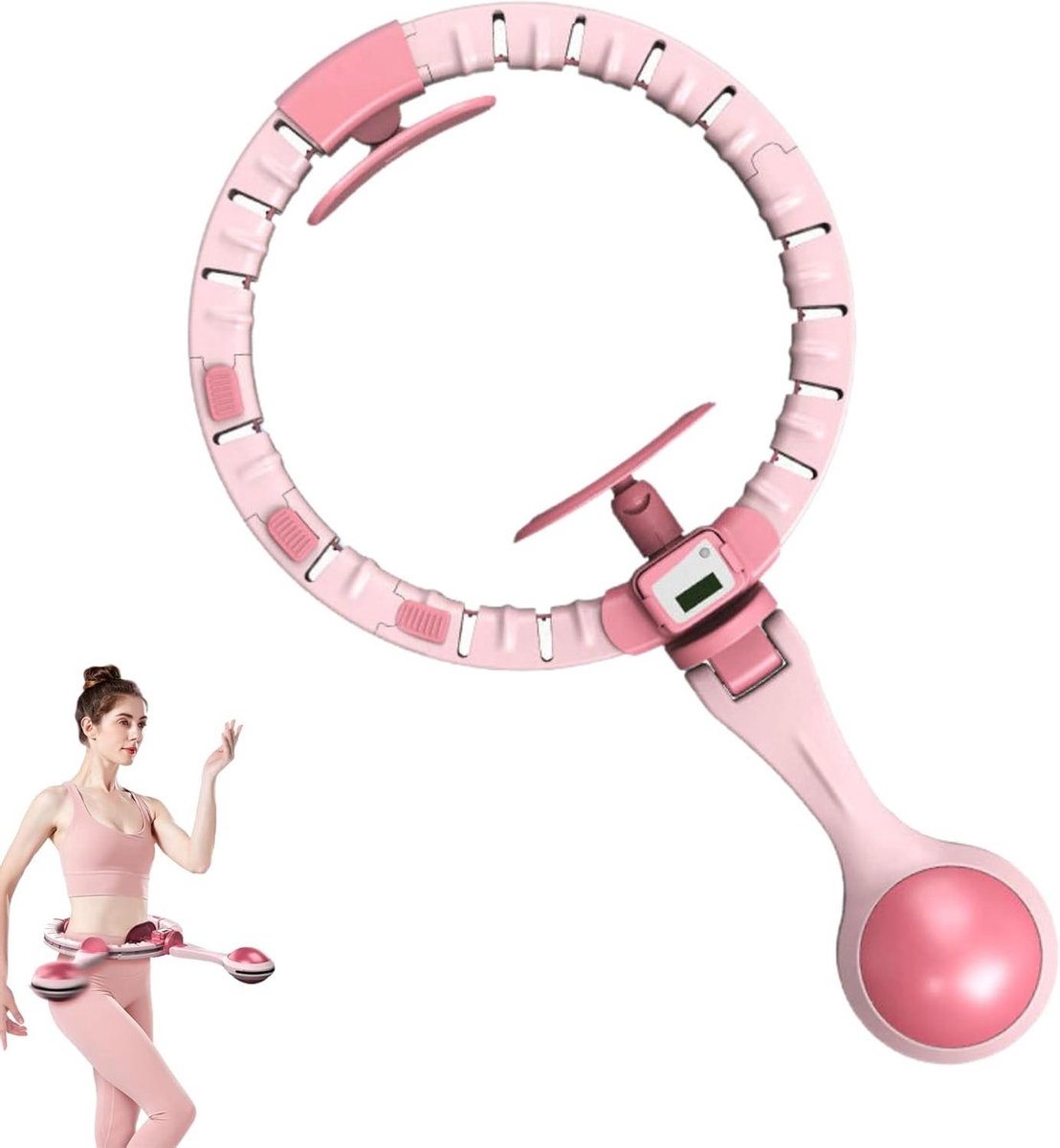 Fitness Hoepel - Hoelahoep Gewicht - Taille Trainen - Met Geïntegreerd Gewicht - Verstelbaar tot 130 cm - Zwart