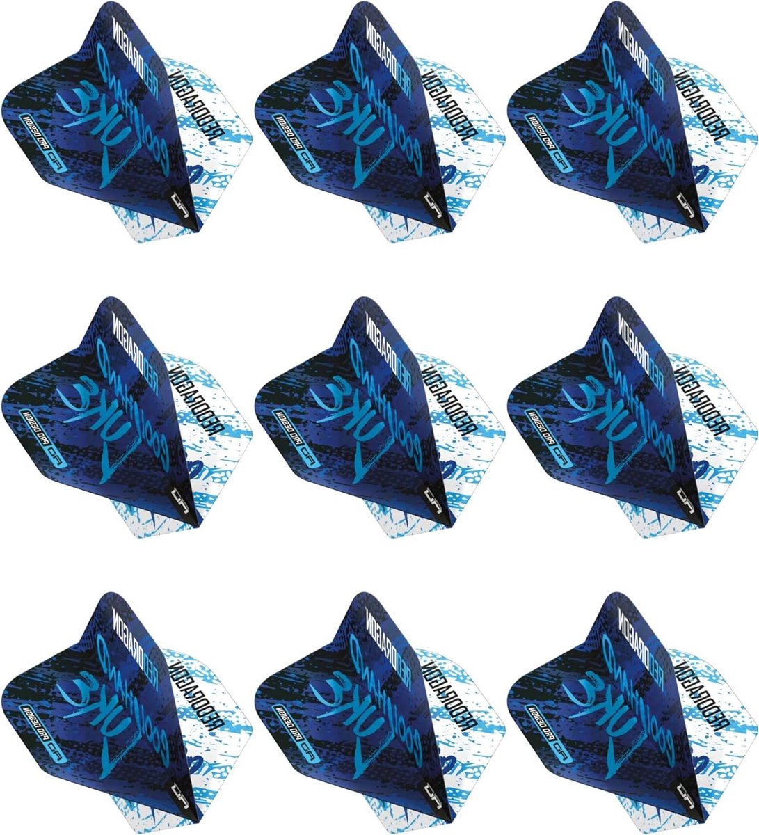 Dart Flights - Dart Vluchten - Darts Spelen - Dubbelzijdig Yin Yang - 9 Stuks - Blauw en Goud
