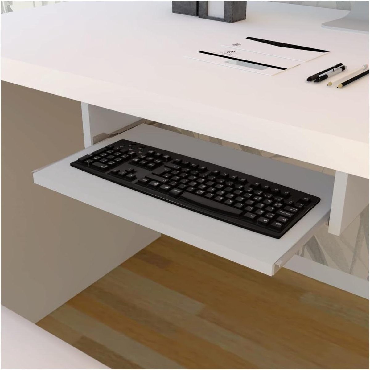 Onderbouw Lade - Toetsenbord Lade - Bureau Organisatie - Uittrekbaar Ontwerp - 55 x 31 x 9 cm - Grijs