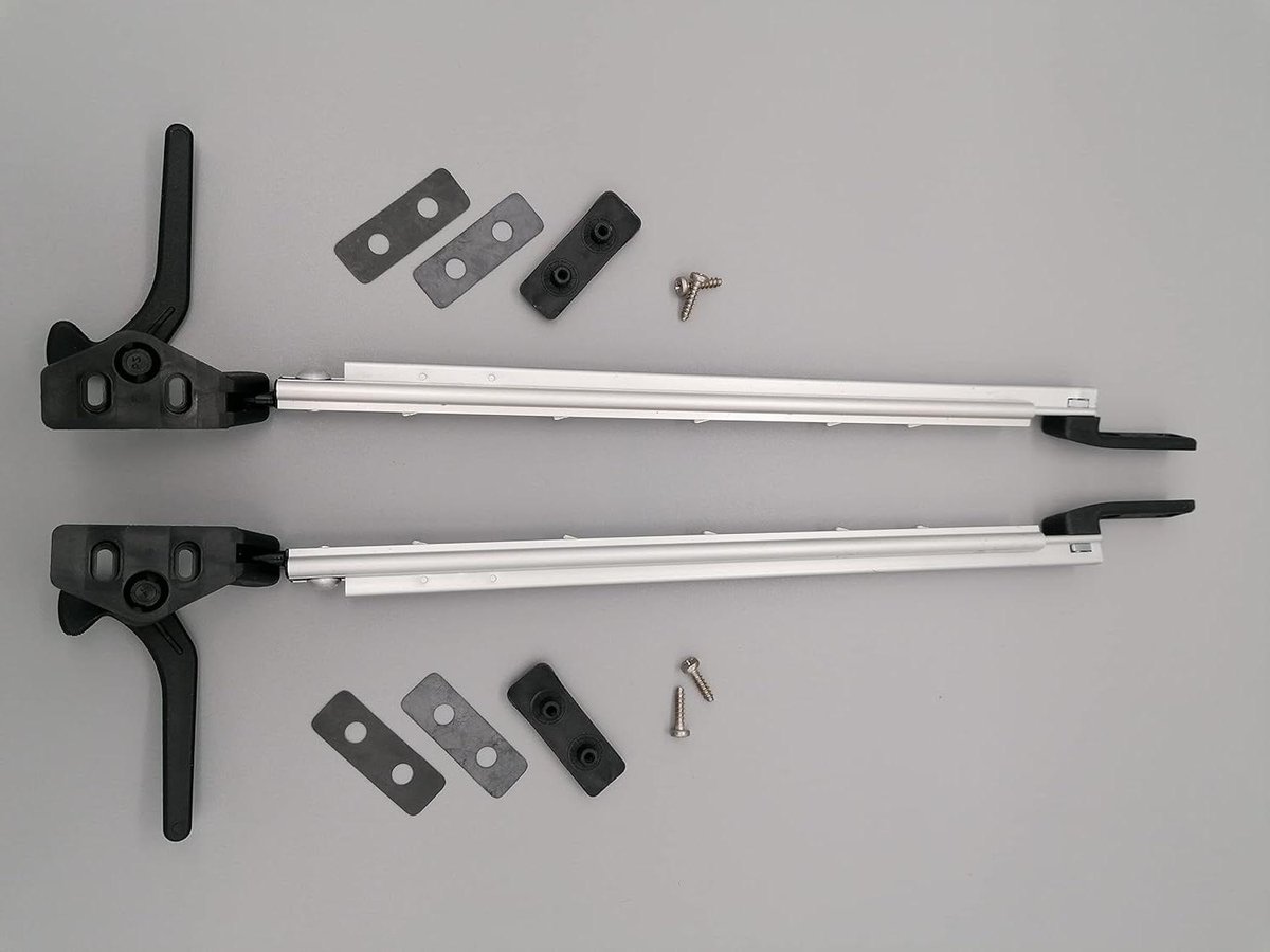 Raam Arm Set - Raamhouders Caravan - Ramen Openen - Automatische Klikfunctie - 23 cm - Grijs