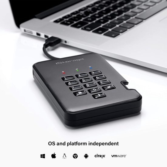Externe SSD - Draagbare Schijf - Veilige Dataopslag - Wachtwoord Beveiligd - 12 x 8 x 1.5 cm - Grafiet — afbeelding 2