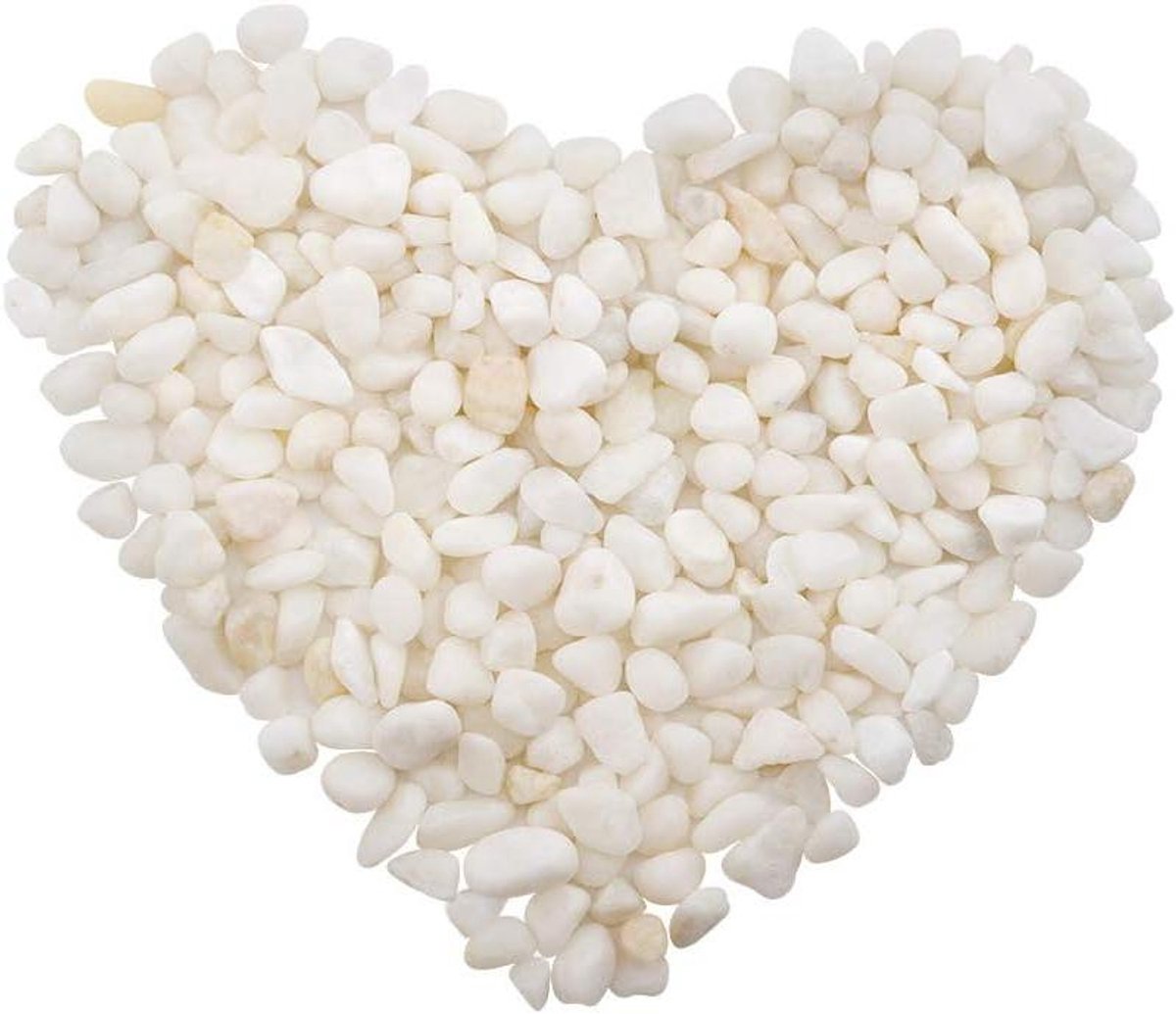 Decoratieve stenen - Gepolijste steentjes - Huis decoreren - Effene witte achtergrond - 100 gram - Wit