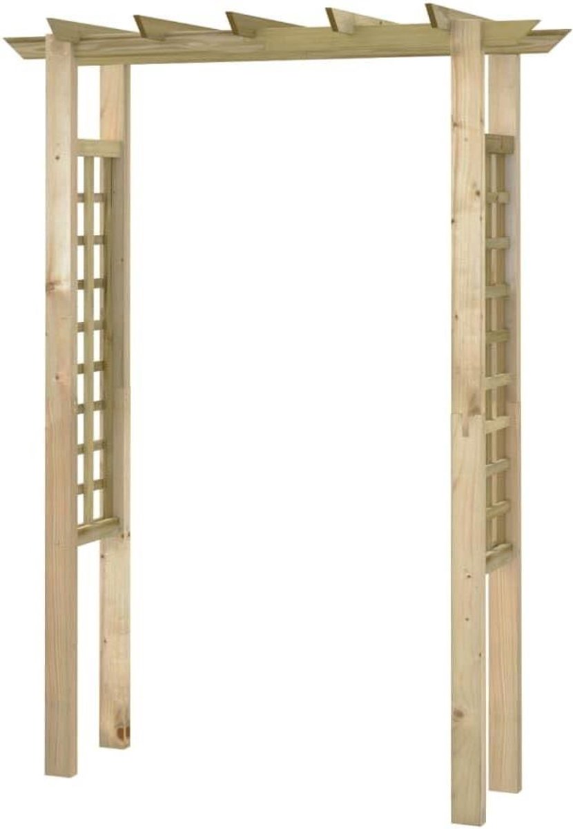 Houten Rozenboog - Tuinboog Pergola - Klimplanten Ondersteunen - Groen Geïmpregneerd Hout - 204 cm Hoog - Bruin