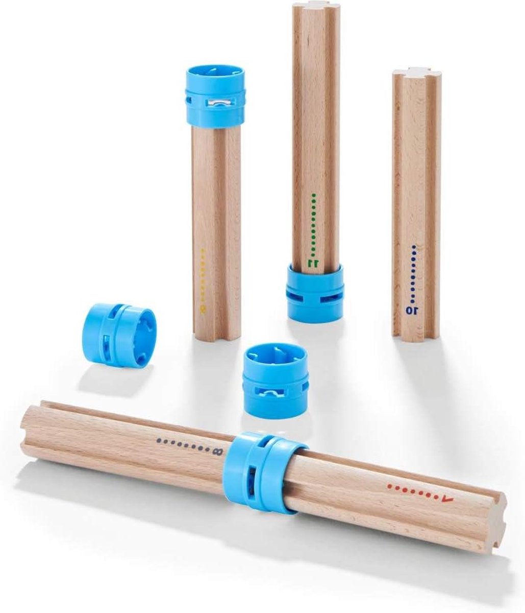 Kullerbü Hoge Zuilen - Knikkerbaan Uitbreiding - Knikkerbanen Bouwen - Met Cijfer Markeringen - 5 Stuks - Blauw