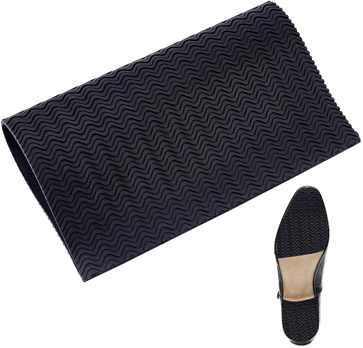 Rubberen soling blad, 3 mm dikke antislip rubberen schoenen bodem reparerend materiaal schoenpads hiel vervanging voor vrouwen mannen schoenen, zwart