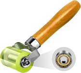 Siliconen Behangroller - Aandrukrol - Aandrukroller - Rubberen Naadroller - Met Houten Handvat - Slijtvast, Soepel Rollend en Hittebestendig - Voor Behang, Pvc, Vloer en Kunststof - Voor Het Aanbrengen Van Geluidsisolatie in Auto's