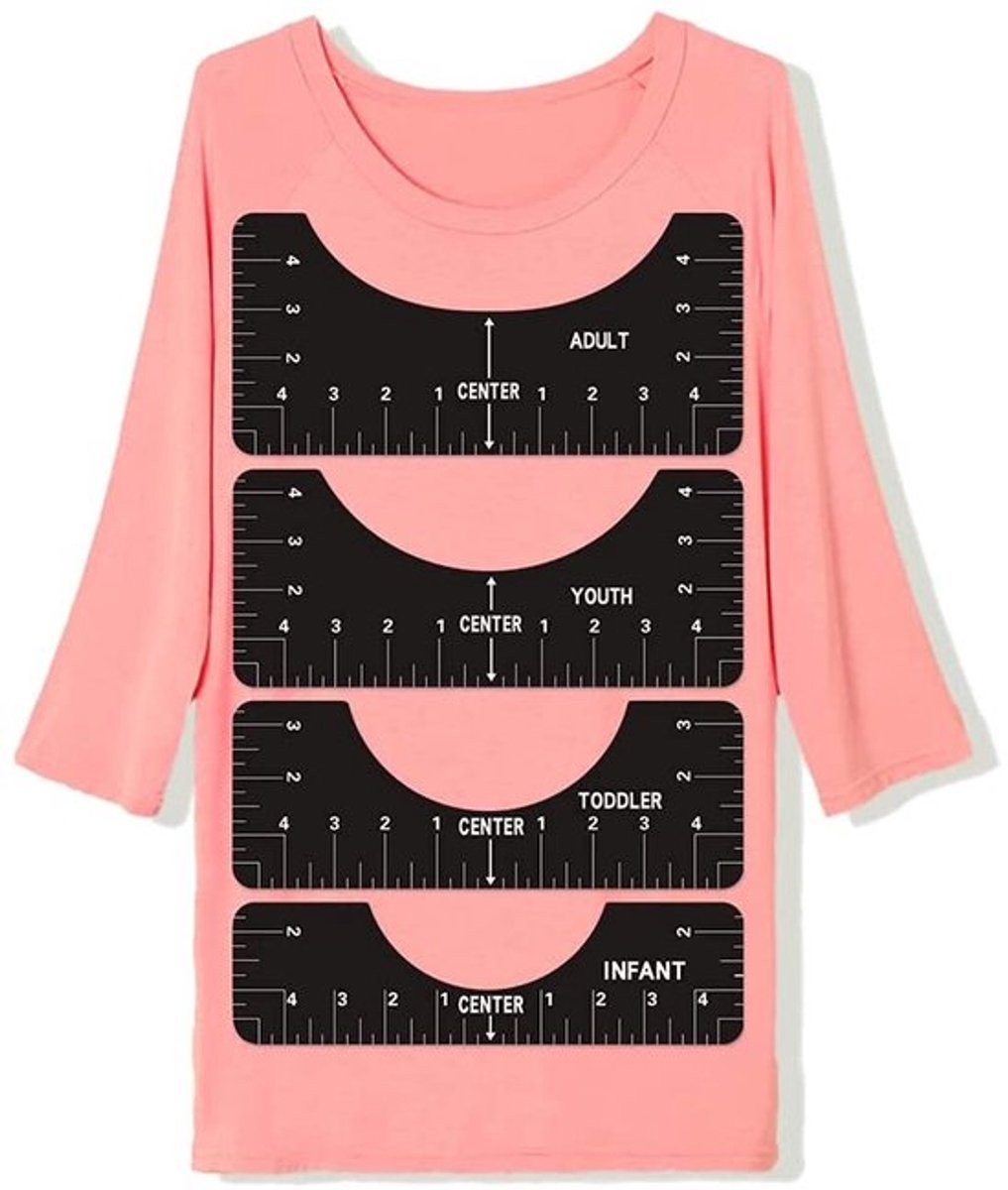 T-shirt Gereedschap Dailygoods- Uitlijningsliniaal PVC Zwart