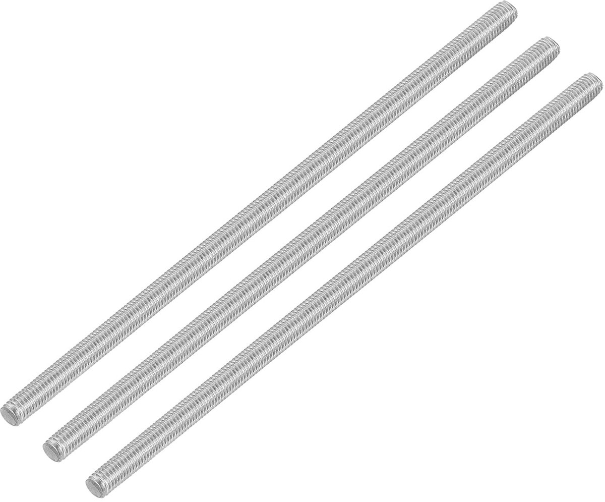 3 stuks draadstangen, M5 x 140 mm roestvrij staal 304 klinknagels stang rechtse schroefdraad M5-0.8 voor montage van meubels en machines