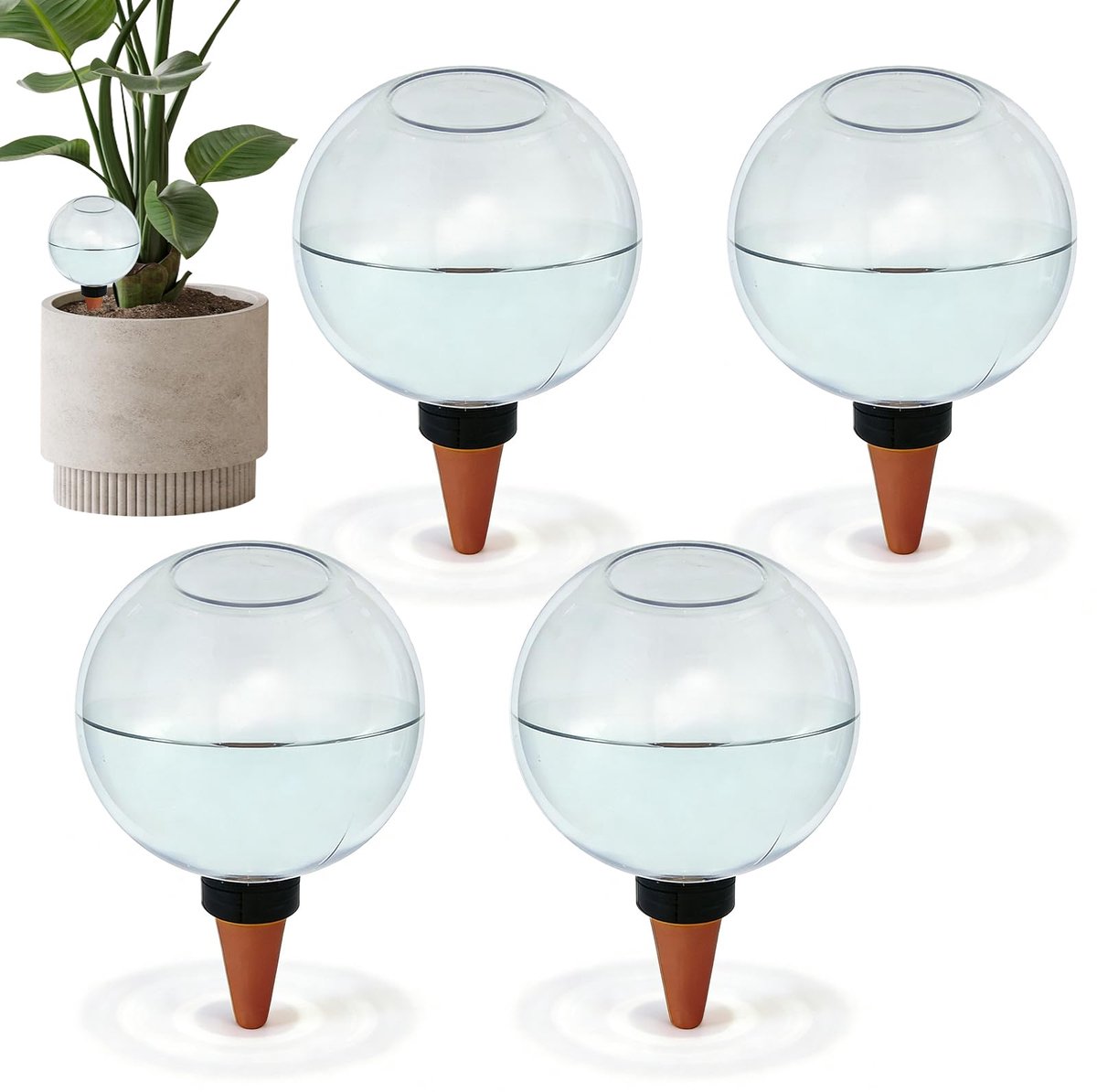 4 stuks irrigatieballen voor planten, automatische plantenirrigatie, 500 ml waterdispenser voor planten, zelfbewatering, irrigatiebal voor kamer, balkon en tuinplanten