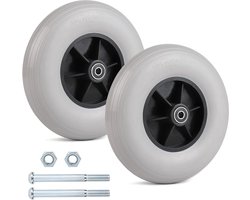 Reservewielen Set - Zwenkwielen - Mobiliteit Hulpmiddelen - Luchtloze Constructie - 190 mm - Lichtgrijs