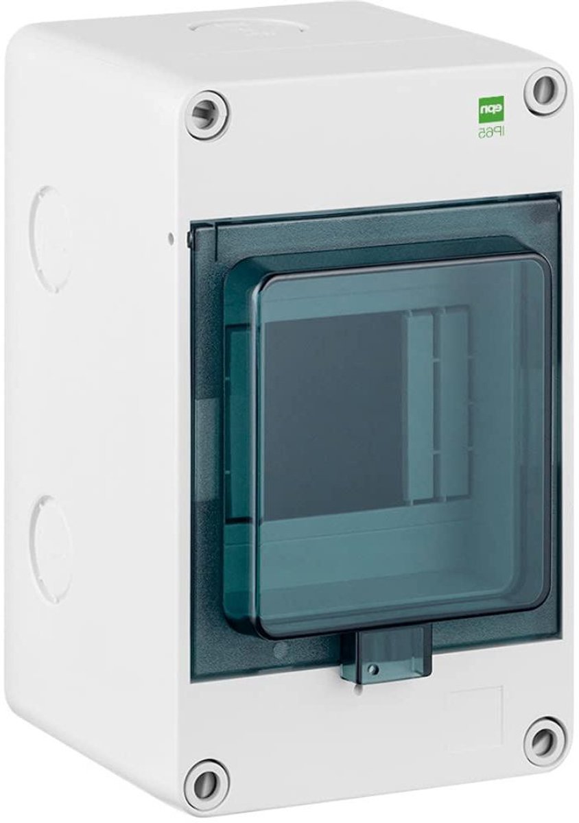 Zekeringkast - Verdeelkast - Elektrische Installatie - IP65 Waterdicht - 1 Rij 4 Modules - Lichtgrijs