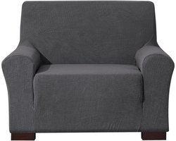 EBETA Stretch Sofa hoes Sofahoezen, Jacquard Sofahoezen voor bank, fauteuil 1-zits (Donkergrijs, 85-115 cm)
