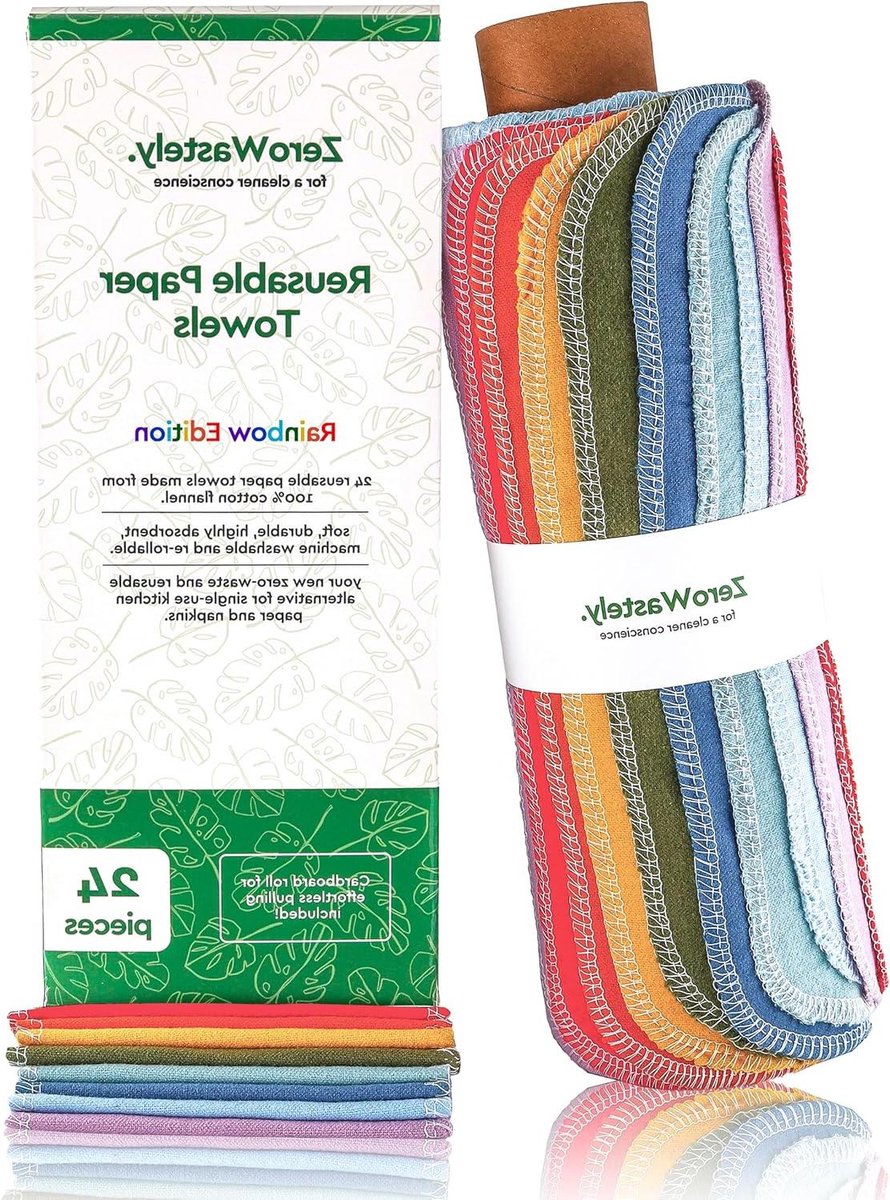 Herbruikbare Keukendoeken - Wasbare Doeken - Duurzaam Huishouden - Plakken vanzelf aan elkaar - 24 stuks - Multikleur