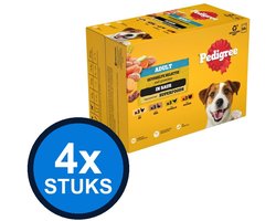 4x Pedigree - Pouch Adult Saus Gev Sel Multipack (12x100g) - Hondenvoer Natvoer - 1.2 kg