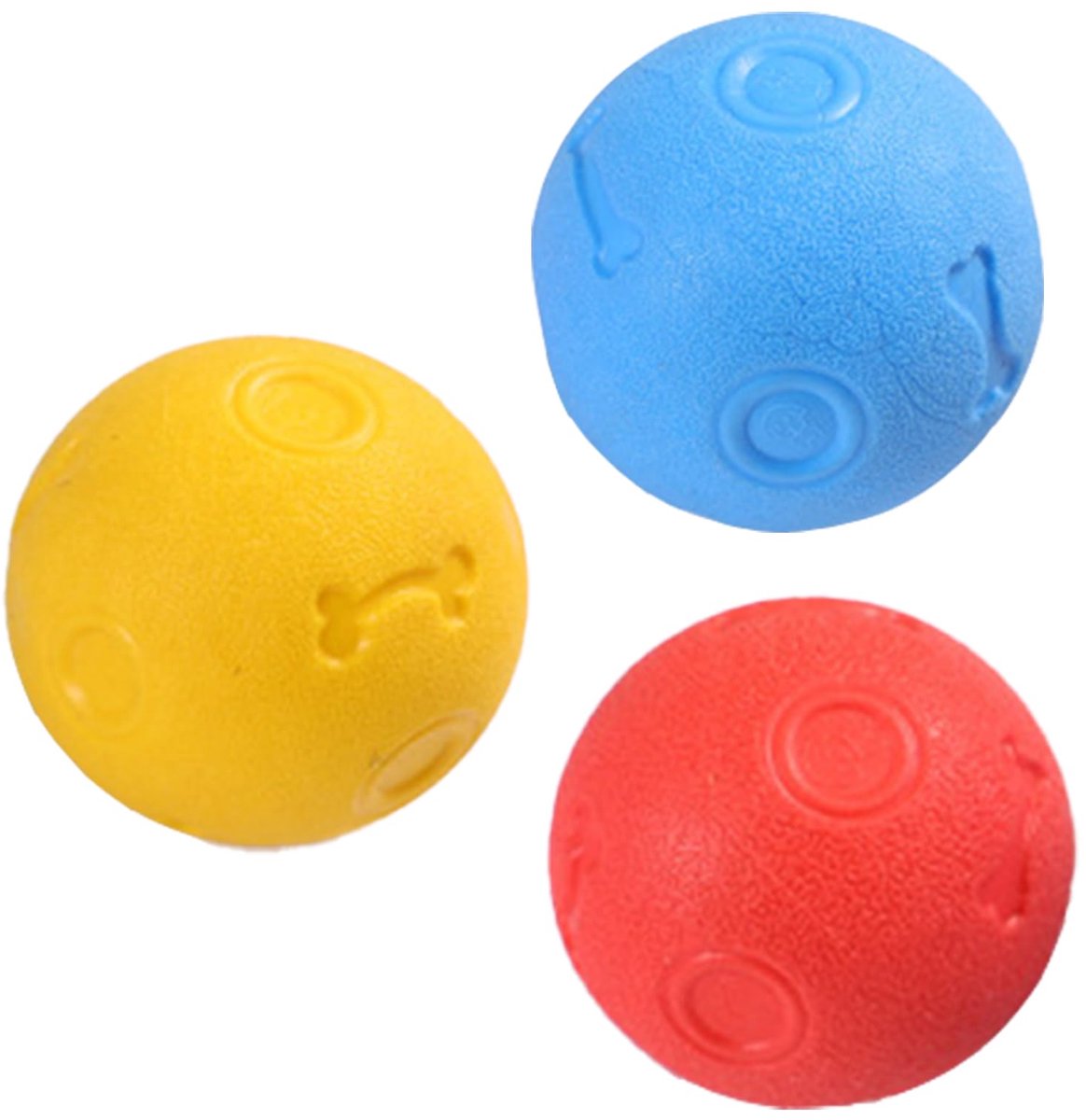 3 Stuks Hondenbal Speelgoed, Onverwoestbare Hondenspeelgoed Ballen，voor Apporteren, Vangen, Gooien, Natuurlijke Rubberen Bal Touw, Bal voor Honden