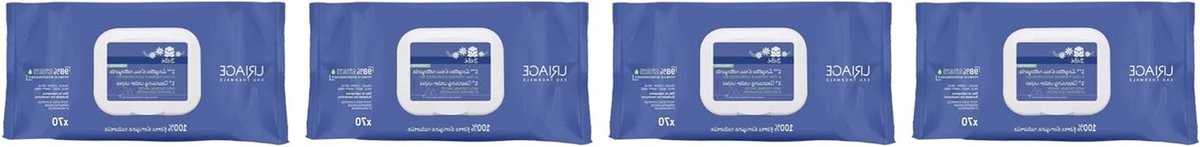 Reinigingsdoekjes Baby - Babydoekjes Sensitive - Huid Reinigen - 98% Natuurlijke Oorsprong - 4 x 70 Stuks - Wit