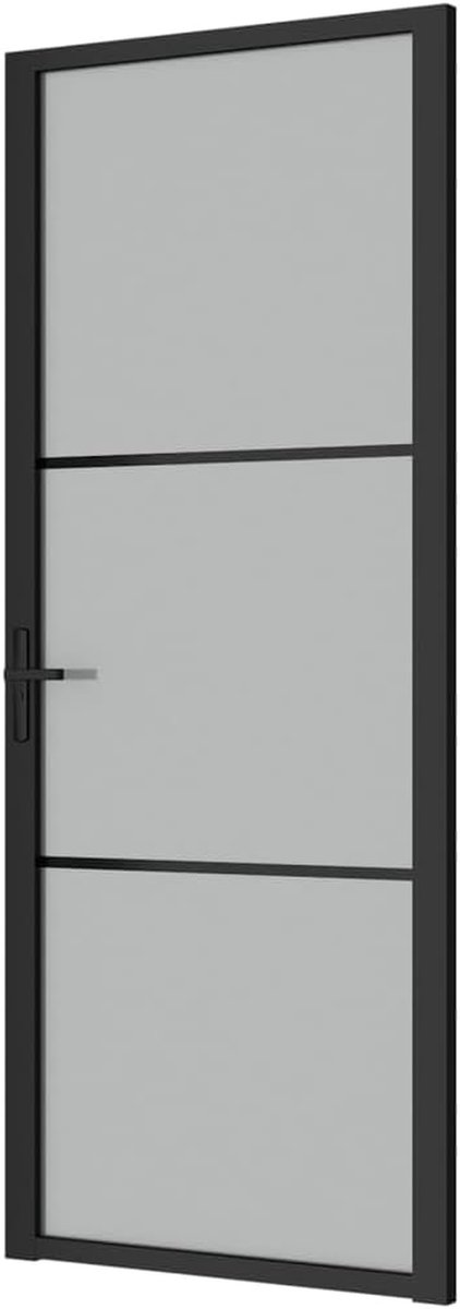 Binnendeur - Interieurdeur Glasdeur - Ruimtes Scheiden - Matglas Paneel - 83x201.5 cm - Zwart