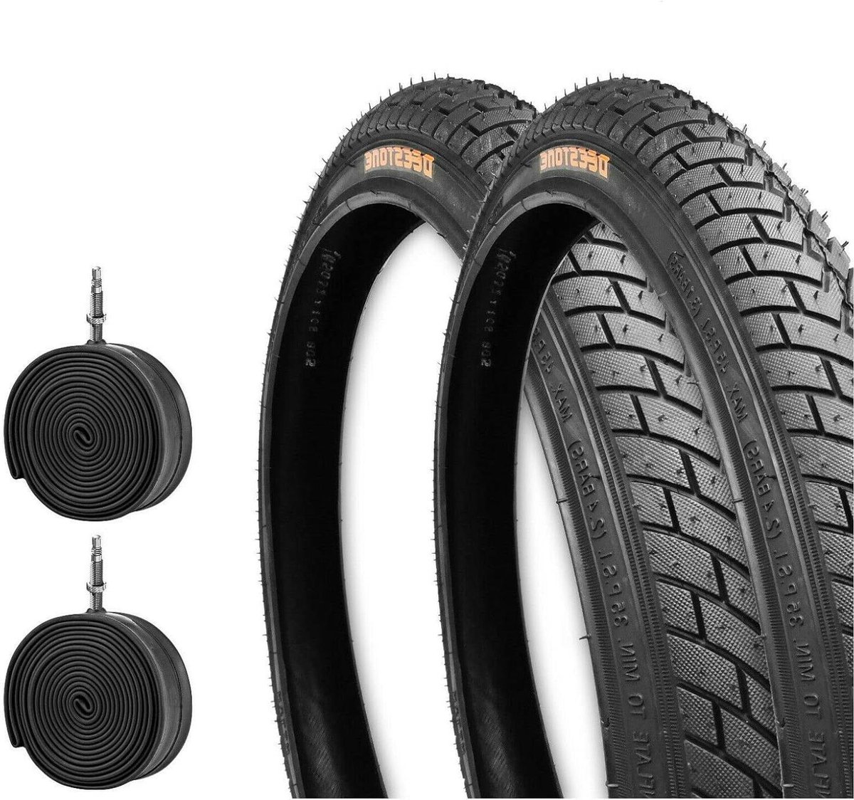 BMX Banden en Binnenbanden - Fietsbanden Set - Fietsen Onderhoud - Butyl Binnenbanden - 20 x 1.95 - Zwart