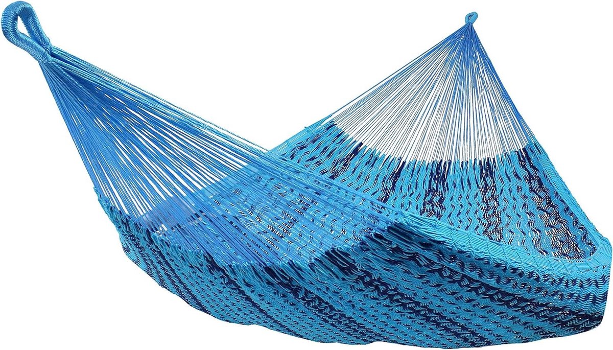 XXL Hangmat - Groot Koord Hangmat - Ontspannen in de tuin - Handgeweven dik koord - 396 cm lengte - Blauw