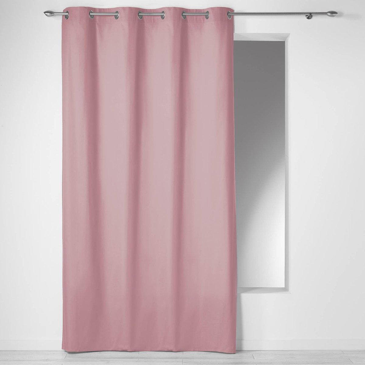 Gordijn met ogen, 140 x 240 cm, katoen, effen, Panama Dragee, 140 x 240 cm