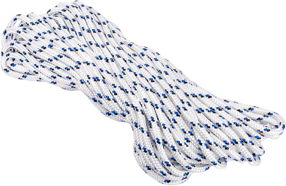 Polyester Anker Touw - Touw voor Boot - Boot Vastleggen - Met Marker Draad - 30 meter - Wit