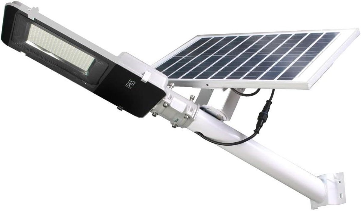 LED Straatlantaarn - Zonnelamp Buiten - Tuin Verlichten - Verstelbaar Zonnepaneel - 2500 Lumen - Koud Wit