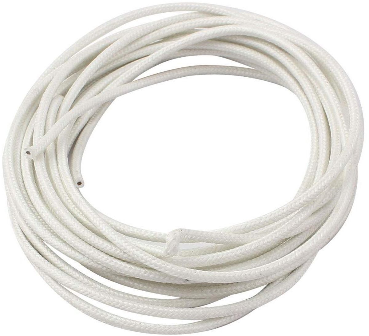 Kabel Hoge Temperatuur - Hittebestendige Draad - Bedrading Installeren - Glasvezel Isolatie - 5 m 1 mm2 - Wit