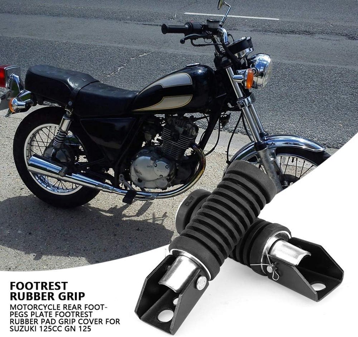 Motorfiets Voetsteunen - Voetsteun Rubber - Veilig Rijden - Anti-slip Profiel - 1 paar - Zwart