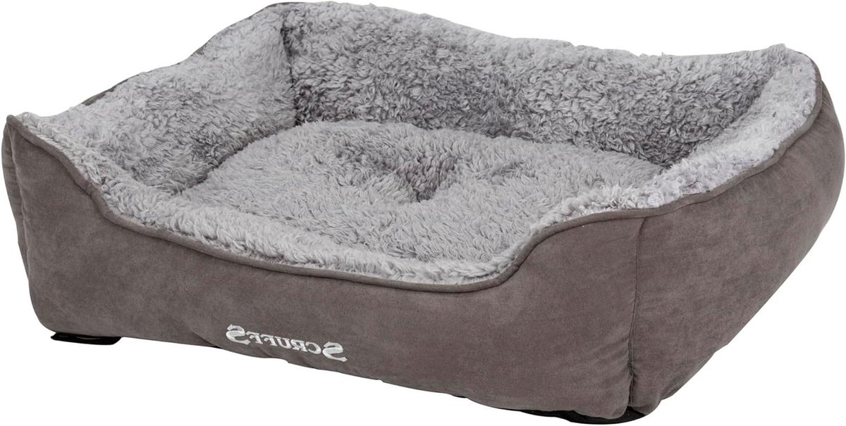 Hondenmand - Huisdierbed Hondenkussen - Comfortabel Rusten - Zachte Pluche Wanden - 60 x 50 cm - Grijs