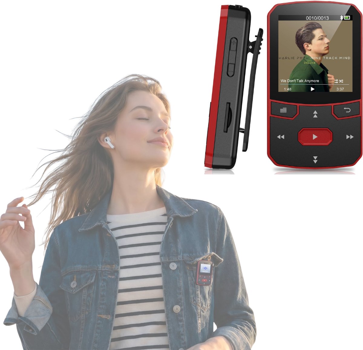CRLYN® MP3 Speler Bluetooth - FM-Radio - Rood