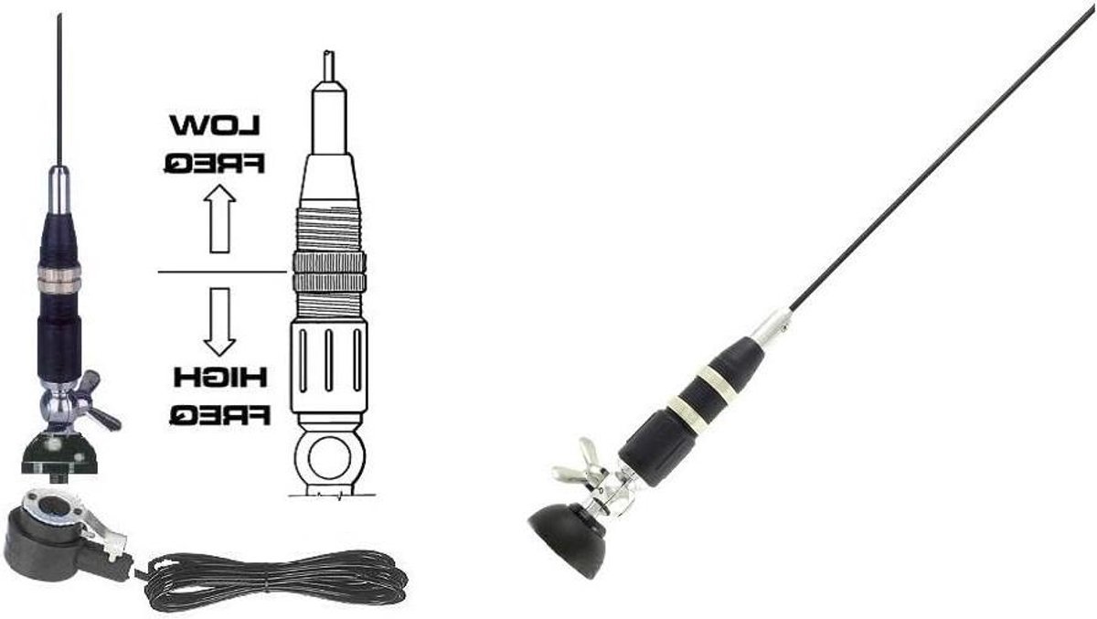 Auto Antenne - CB Antenne - Communicatie Verbeteren - Instelbare Lengte - 65 cm - Zwart