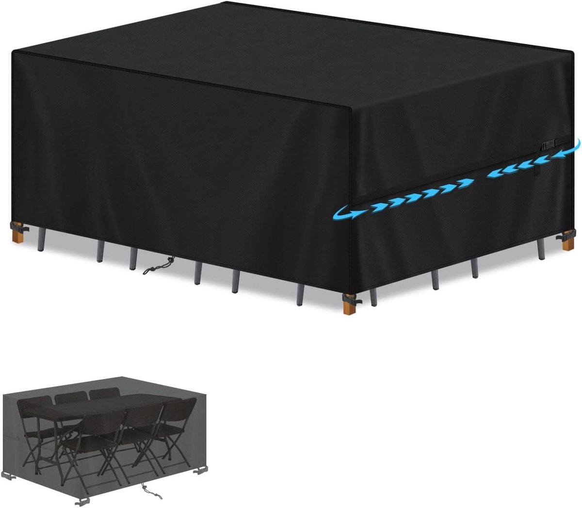 SnelShoppen - Tuin Tafelcover - Waterdichte Tuin Tarpaulin - 150 x 90 x 90 cm - UV-bestendig, Weerbestendig, Dustproof, Scheurvast - Hoogwaardige Oxfo