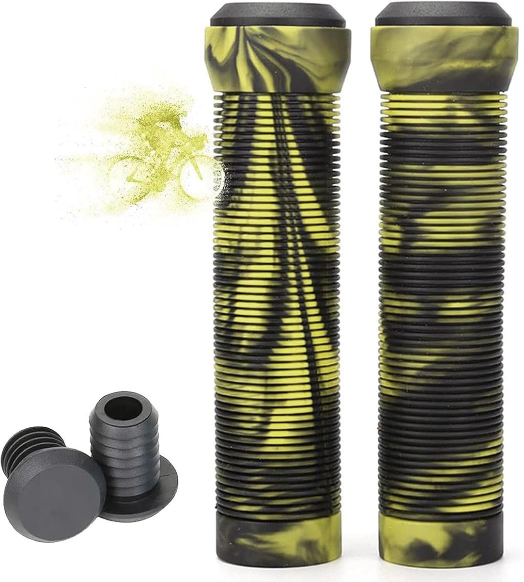 SnelShoppen - MTB Rubber Fiets Handvatten, Ergonomische Fietsgrips, Antislip, Zacht en Comfortabel, 1 Paar, Voor Mountainbike en Racefiets