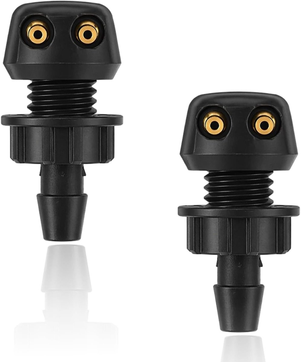 SnelShoppen - 2 x Windscreen Washer Nozzle - Universele Vervangset voor Ruitensproeier - 8 mm Aansluiting - Spuitkop met Bevestigingsmoeren - Snelle V