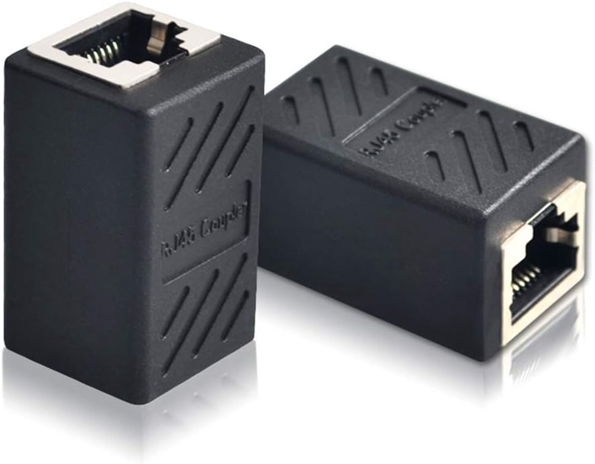 SnelShoppen - RJ45 Coupler, Ethernet LAN Cable Adapter, Connector, Netwerk Kabel, Patch Kabel, Internet Kabel, Gigabit LAN, Pack van 2