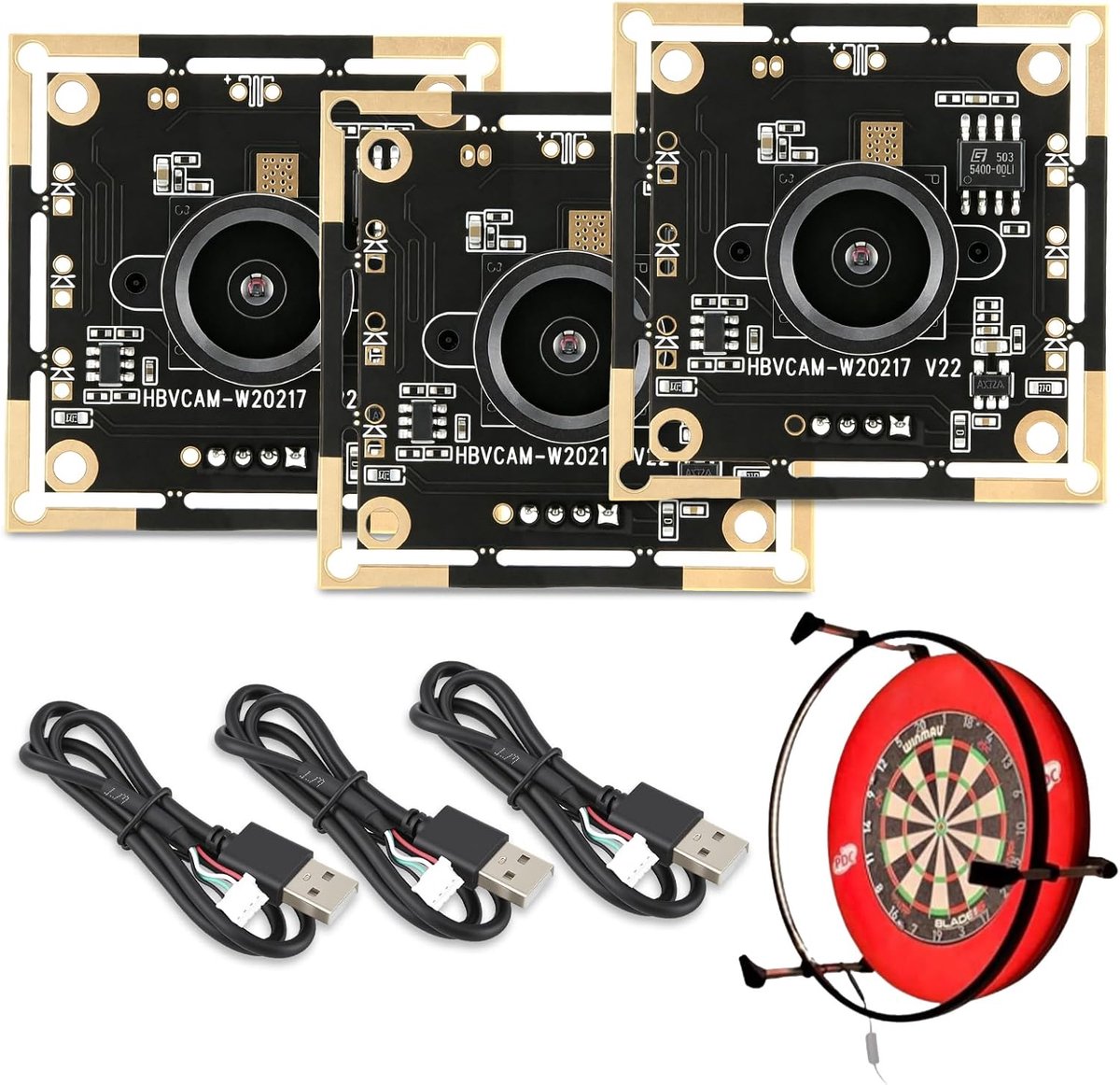 SnelShoppen - OV9732 Camera Module, 100° Car Dart Camera Systeem, 72° Geen Vervorming, Compleet Set, Uitbreidbaar met Externe Infrarood Verlichting, V